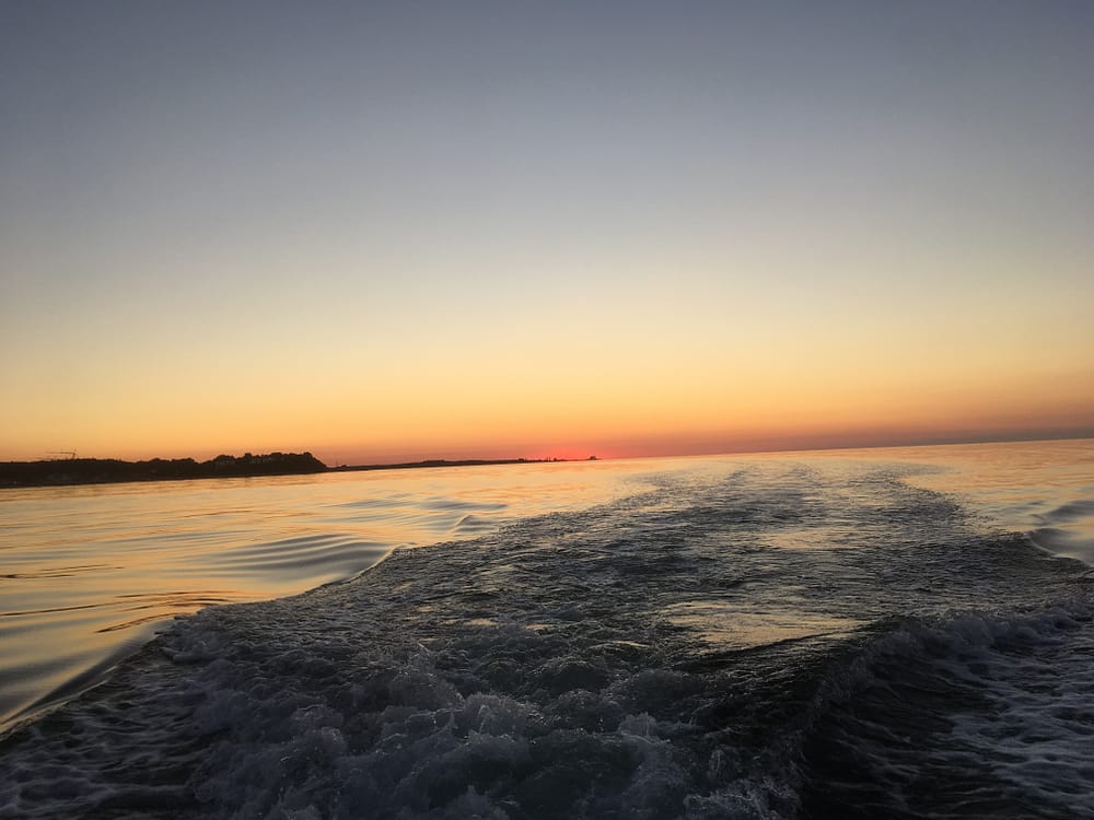 Sonnenuntergang auf dem Boot