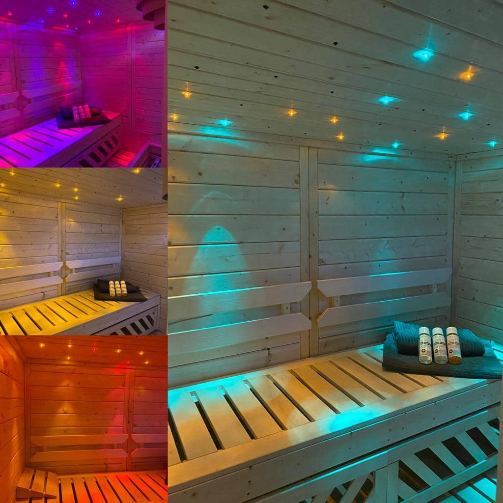 Sauna mit LED Sternenhimmel