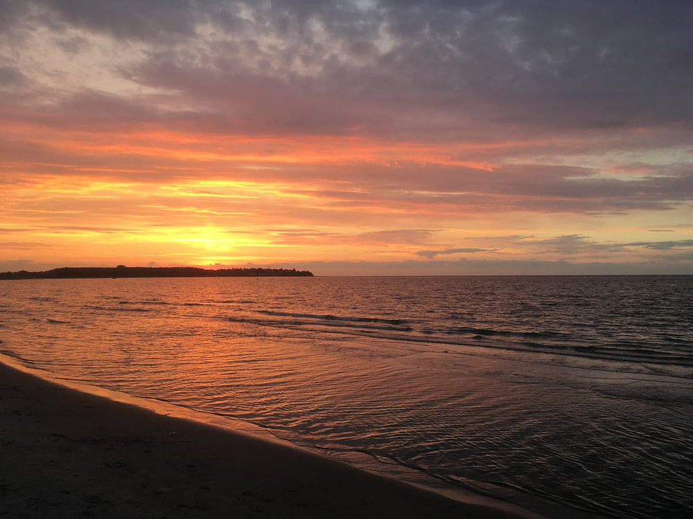 Sonnenuntergang mit Blick auf Hohwacht